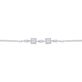 Asfour Crystal Box Chain Bracelet With Marquise & Square Stones In 925 Sterling Silver-BD0293